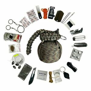 WARAGOD Kit de supraviețuire Paracord Menel, verde camuflat imagine