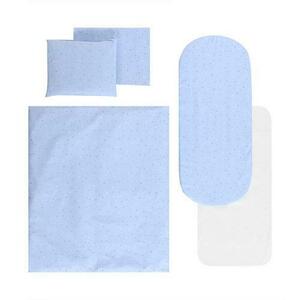 Set lenjerie pentru carucior Lorelli Blue Sky, universal, cu protectie impermeabila, 7 piese, bumbac fin si delicat imagine