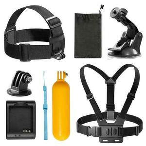 Kit accesorii AKASO SYZ0013-BK-01 – curele, suport plutitor, ventuza, adaptor trepied, garantie (Negru) imagine