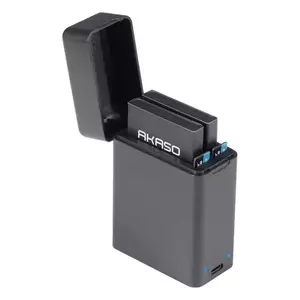 Dock incarcare baterii AKASO Seemor NVAC0002-BK, 2 Sloturi microSD si baterii (Negru) imagine