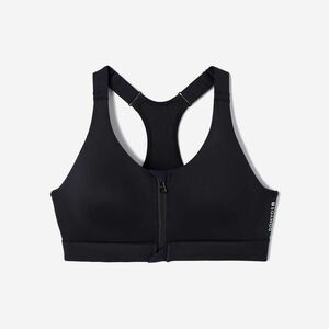 Bustieră cu fermoar și bureți Fitness cardio susținere mare Negru Damă imagine
