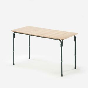 MASĂ PLIABILĂ CAMPING - REGLABILĂ (50 - 71cm) - 4/6 PERSOANE - BLATURI DIN LEMN imagine