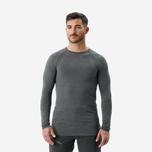Bluză fără cusături conținut de lână merinos Alpinism Gri Bărbați imagine