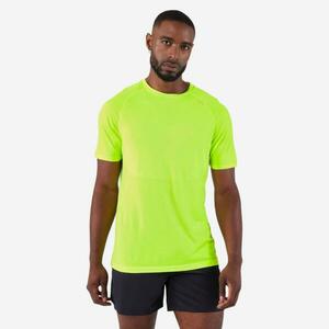 T-shirt de running sans coutures homme - kiprun run 500 confort vert acide imagine