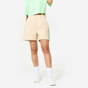 Pantalon scurt larg Fitness Bej-Alb Damă imagine