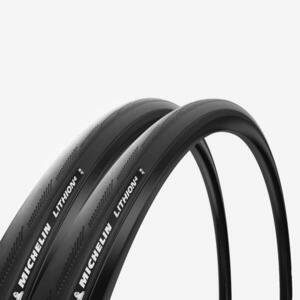Set 2 cauciucuri ciclism șosea talon flexibil Michelin Lithion 4 700x25 Negru imagine