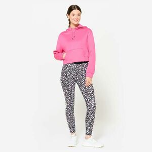 Hanorac cu glugă Crop Top Roz Damă imagine