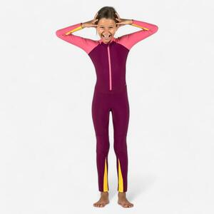 Combinezon înot mâneci lungi UB Combiswim 100 Roz-Mov Fete imagine