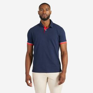Tricou Polo navigație Sailing 100 Bleumarin-Roșu Bărbați imagine