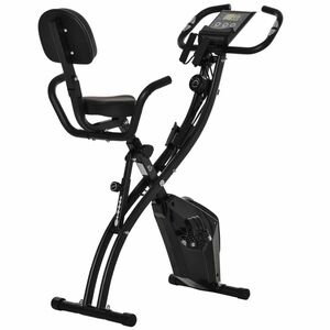 HOMCOM Bicicletă Pliabilă 2 în 1 cu Rezistență Magnetică Reglabilă pe 8 Nivele, 105x48x118 cm, Negru | Aosom Romania imagine