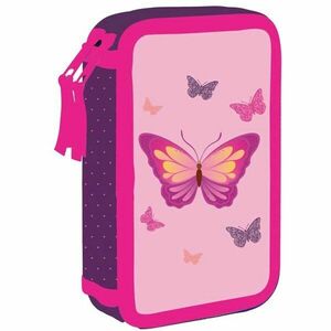 Oxybag MOTÝL Penar două compartimente, roz, mărime imagine