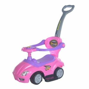 BABY MIX MEGA CAR 3v1 Vehicul pentru copii cu bară de ghidare, roz, mărime imagine