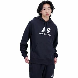 New Balance ESSENTIALS STACKED LOGO FRENCH TERRY HOODIE Hanorac bărbați, negru, mărime imagine