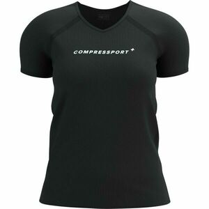 Compressport TRAINING SS LOGO TSHIRT W Tricou de antrenament damă, negru, mărime imagine