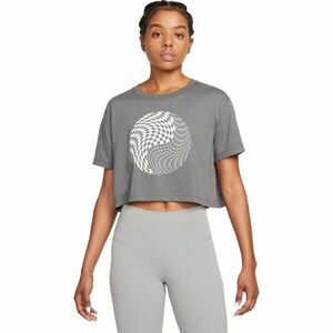 Nike NK DF TEE CROP YOGA Tricou damă, gri închis, mărime imagine
