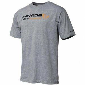Tricou Savage Gear Signature Logo Gray Melange (Marime: M) imagine