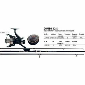 Kit crap Lineaeffe lanseta Carp Selection3.60m + mulineta Vigor Carp imagine