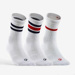 SET DE 3 PERECHI DE ȘOSETE LUNGI DE TENIS DECATHLON RS 500 RETRO ALB imagine