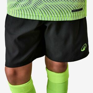 ȘORT FOTBAL VIRALTO WAVY NEGRU BANDĂ GALBEN COPII imagine