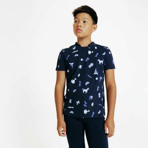 Tricou polo echitație MAGIC Albastru print All over Copii imagine