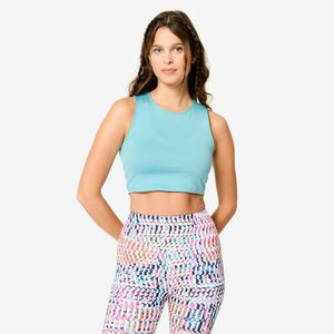 Maiou crop top fitness Albastru Damă imagine