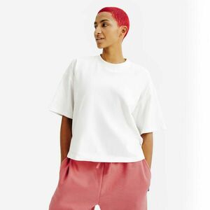 Tricou crop top, Elementals, Alb Damă imagine