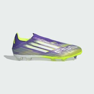 Ghete fotbal F50 League Laceless FG/MG Mov-Galben Adulți imagine
