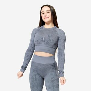 Bluză Fitness Crop top Gri Damă imagine