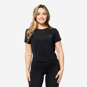 Tricou de fitness extensibil și respirant Damă Negru imagine