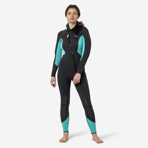 Combinezon scufundări neopren 5mm - SCD 500 Gri și Albastru Damă imagine