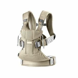 Ham anatomic BabyBjorn, cu pozitii multiple de purtare One AIR, Greige, 3D Mesh imagine