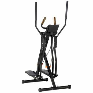 HOMCOM Bicicletă de Exercitii Eliptică cu 4 Nivele de Rezistență, Monitor LCD și 2 Roți, 90x62x150 cm, Negru | Aosom Romania imagine