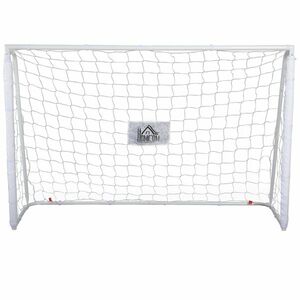 HOMCOM Poartă de Fotbal pentru Adulți și Copii de Grădină cu Țintă Centrală și Stâlpi, 186x62x123 cm, Alb | Aosom Romania imagine
