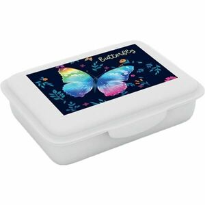 Oxybag BUTTERFLY Cutie de plastic pentru gustare copii, alb, mărime imagine