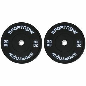 SPORTNOW Set 2 Placi Greutati Olimpice 20 kg Cauciuc pentru Haltere Orificiu 5 cm Acasa Sala | Aosom Romania imagine