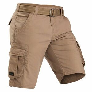 Pantalon scurt Trekking Călătorie TRAVEL 100 Maro Bărbați imagine