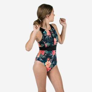 Costum întreg surf spate Y fermoar față 900 Calysta Negru și auriu Fete imagine