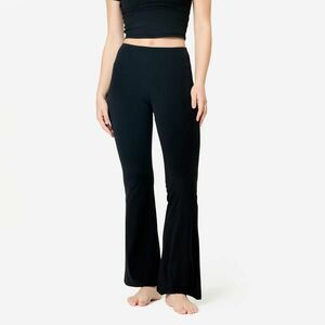 Pantalon elastic și evazat de yoga și pilates Negru Damă imagine