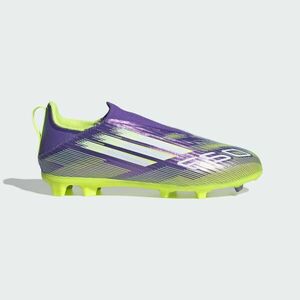 Ghete fotbal F50 League Laceless FG/MG Mov-Verde Copii imagine