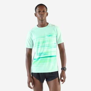 Tricou respirant alergare KIPRUN Verde Bărbați imagine