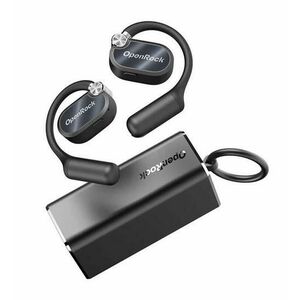 Casti alergare True Wireless OpenROck X, Open-Ear, Bluetooth 5.3, Anulare Zgomot cu AI, Multi-Pairing, 4 microfoane (Negru) imagine