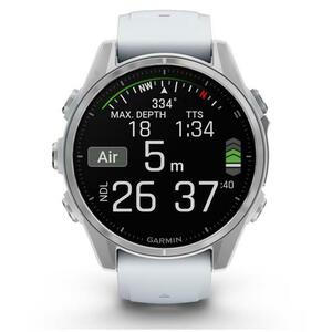 Ceas activity outdoor Garmin fenix 8, 43mm, Ecran AMOLED 1.3inch, Wi-Fi, Silicone Band (Argintiu) imagine