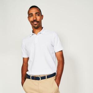 Tricou polo de golf din bumbac și poliester cu mâneci scurte Bărbați, MW500 alb imagine