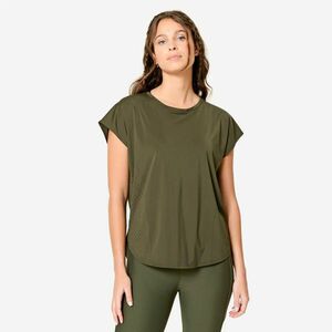Tricou respirant, croială amplă Fitness cardio Kaki Damă imagine