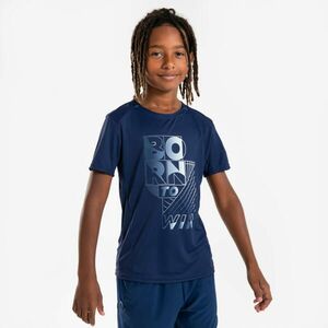 Tricou respirant alergare KIPRUN Dry+ 500 Bleumarin-Gri Copii imagine