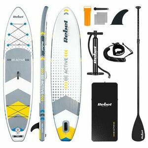 Set placa gonflabila SUP REBEL ACTIVE RBA-4500-WH, 350 x 81 x 15 cm, Alb imagine