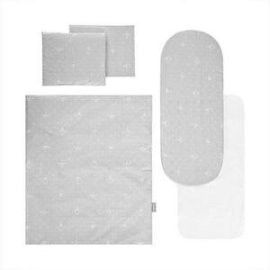 Set lenjerie pentru carucior Lorelli Little Bear Grey, cu protectie impermeabila, 6 piese imagine