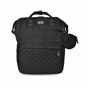Rucsac accesorii bebelusi Lorelli Danny, multiplu compartimentat, buzunar cu 3 spatii izoterme, Negru imagine