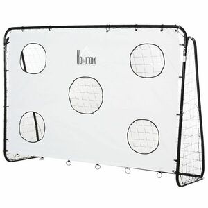 HOMCOM Poarta de Fotbal pentru Adulti Copii Plasa din PE, din Metal si Oxford, Alb si Negru, 240x88x171, 5cm | Aosom Romania imagine