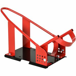 HOMCOM Suport Frontal Metalic pentru Motociclete, Capacitate 450 kg, cu Secțiuni Pre-găurite, 27.5x51-69x34 cm, Negru | Aosom Romania imagine